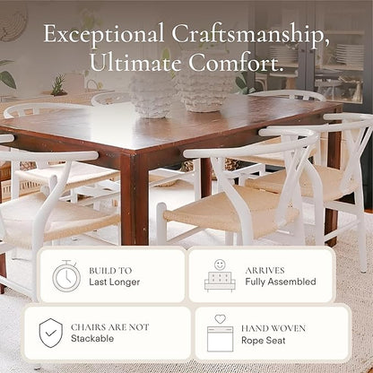 POLY &amp; BARK Weave Dining Chairs – Set of 2 - White
