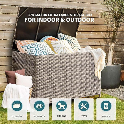 178 Gallon Outdoor Storage Box with Wheels