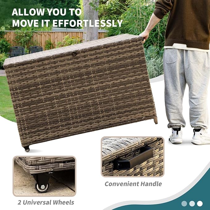 178 Gallon Outdoor Storage Box with Wheels
