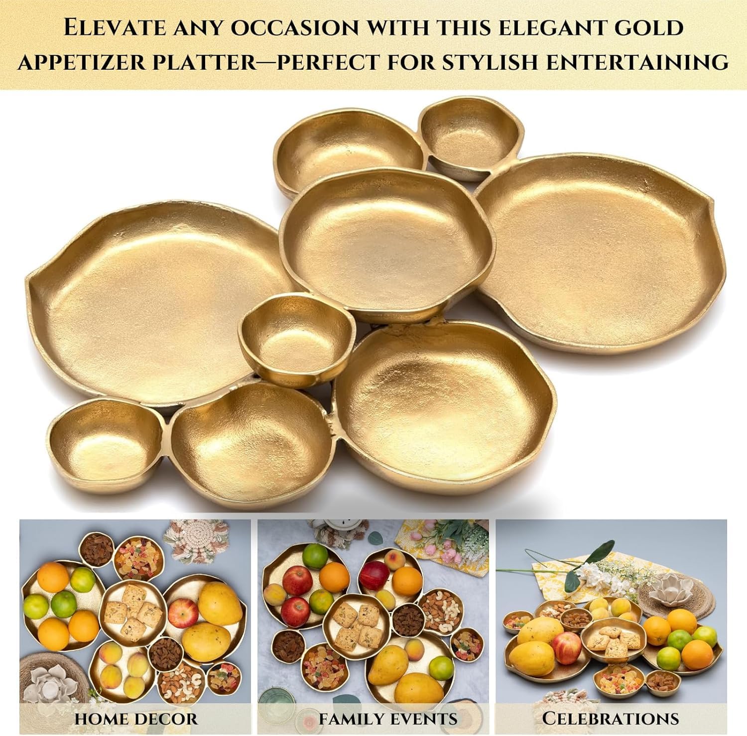 Cluster Decorative Bowls - Bright Gold/Brass