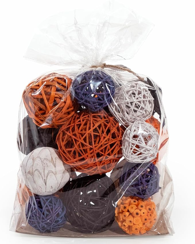 Decorative Halloween Vase Filler - Black/Purple/Orange