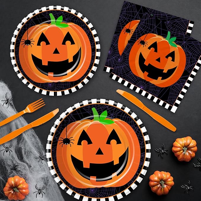 Halloween Party Tableware Set - Supplies for 24 People