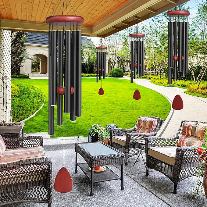 Large Wind Chime - 36 inch Black/Walnut
