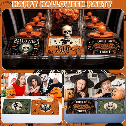 Set of 6 Washable Vinyl Gothic Halloween Placemats