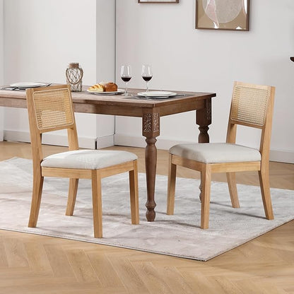 Natural Rattan Dining Chairs - Set of 4