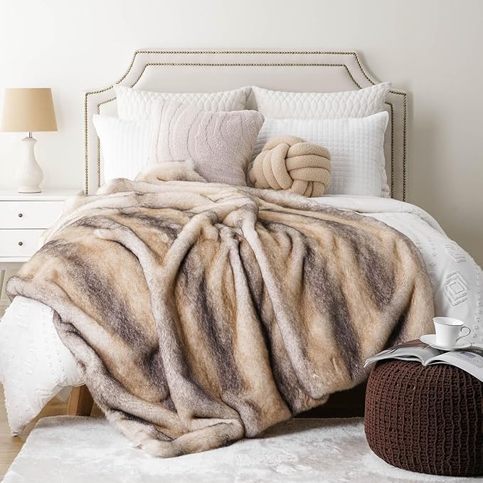 Cozy Faux Mink Fur Throw Blanket - 50 x 60