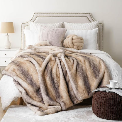 Cozy Faux Mink Fur Throw Blanket - 50 x 60