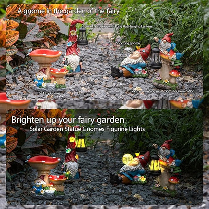 Solar LED Gardern Gnome Bird Feeder