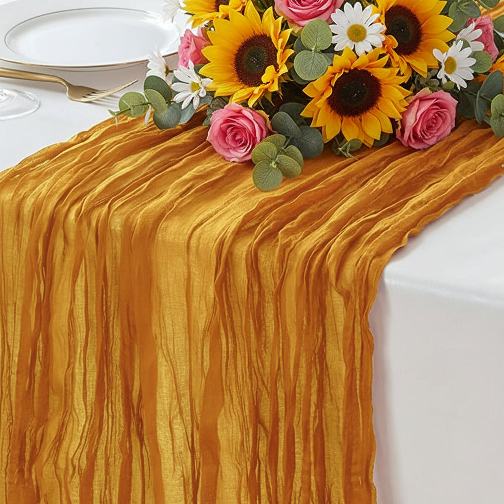 Gauze Table Runner - 10 ft Honey