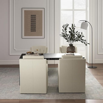 Modern Upholstered Dining Chairs in Beige - Set of 4