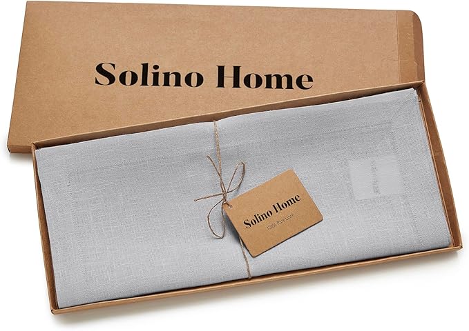 100% Pure Linen 14 x 120 Inch Table Runner - Soft Grey