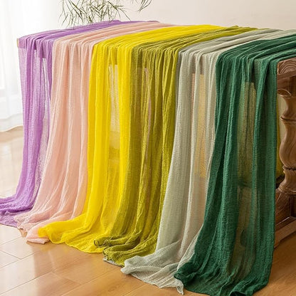 Rustic Grey Gauze Cheesecloth Table Runner - 120"
