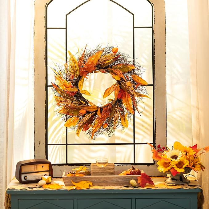 24 inch Harvest Grain Fall Wreath