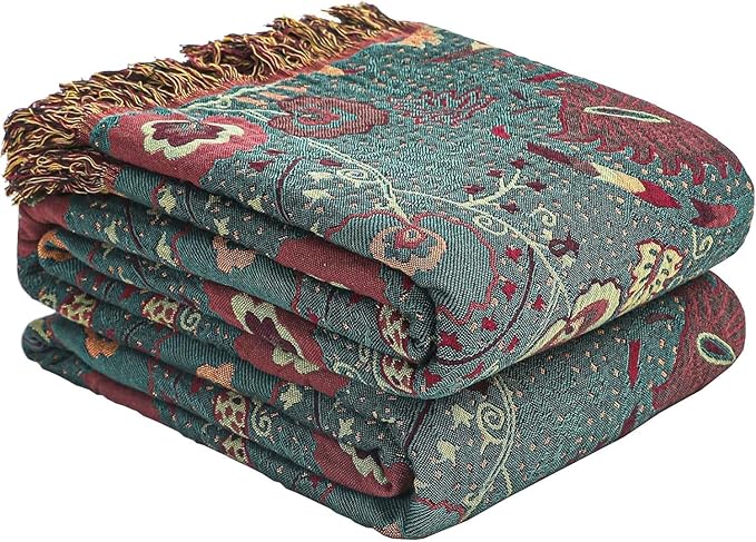 100% Cotton Soft Breathable Reversible Blanket - 80" x 90"