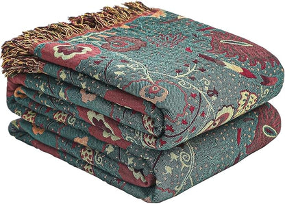 100% Cotton Soft Breathable Reversible Blanket - 80" x 90"