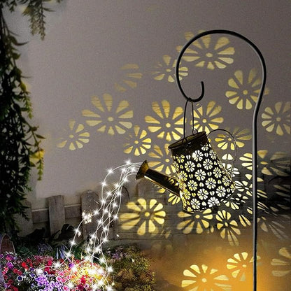 2 Pack Solar Watering Can with Lights - Bronze Floral Design