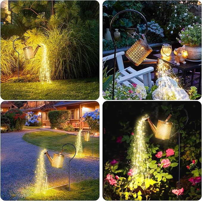 Solar Watering Can Light - Bronze