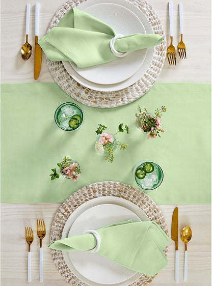 100% Pure Linen Table Runner - 14 x 120 Inch, Lettuce Green