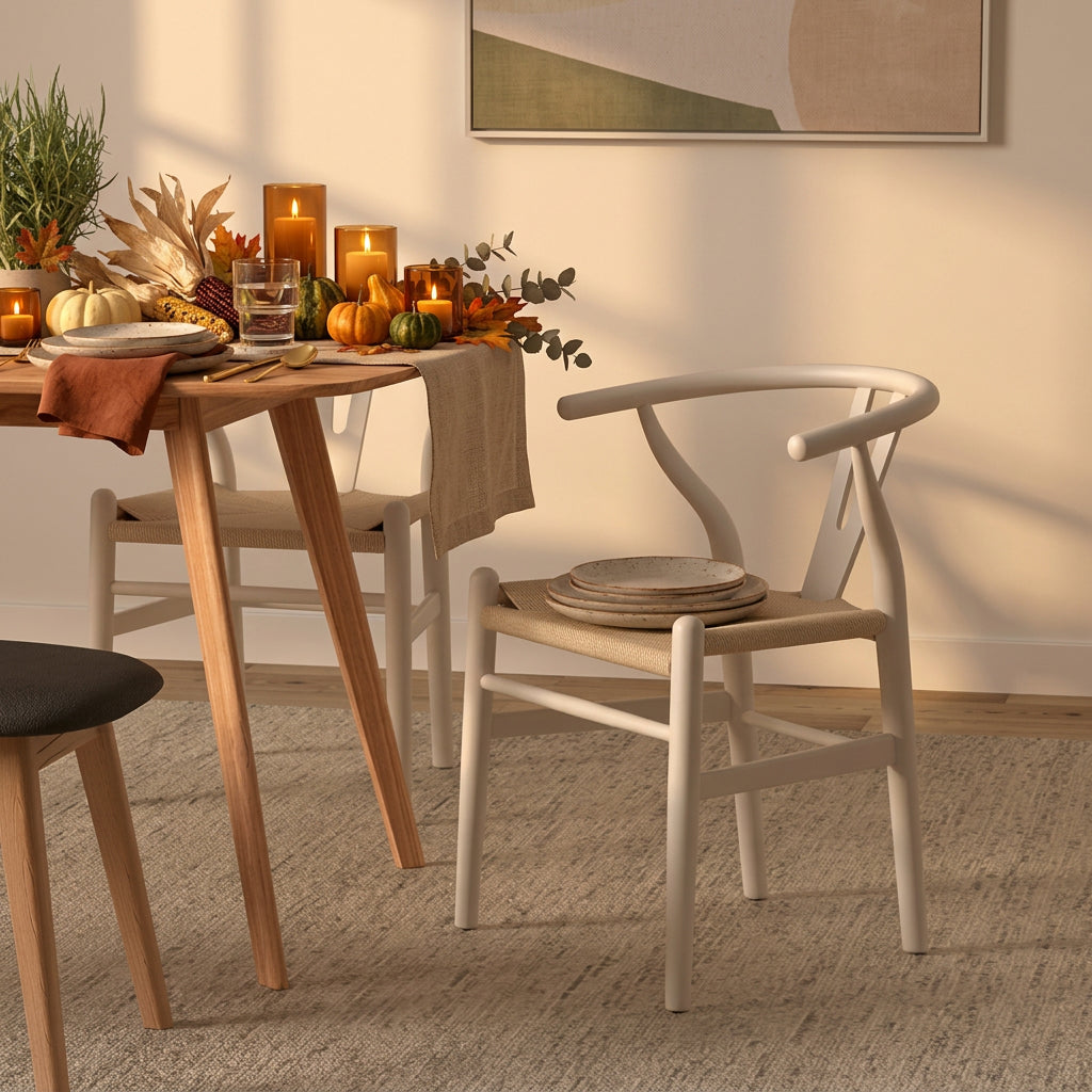 POLY &amp; BARK Weave Dining Chairs – Set of 2 - White