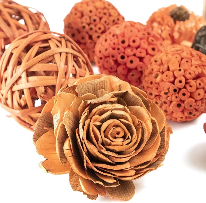 Fall Vase Filler - Mini Pumpkins/Orbs in Orange