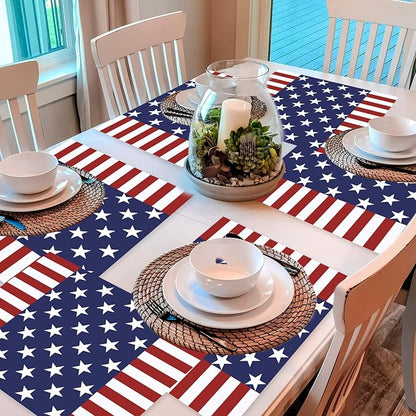 Set of 6 Plastic Placemats - Stars and Stripes