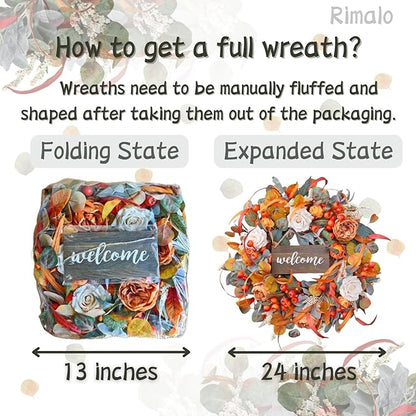 24 Inch Fall Wreath with Lamb&