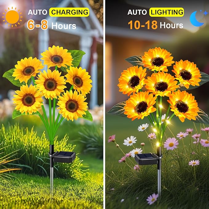Sunflower Solar Lights - 4 Pack