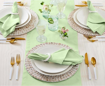 100% Pure Table Runner - 14 x 48 Inch, Lettuce Green