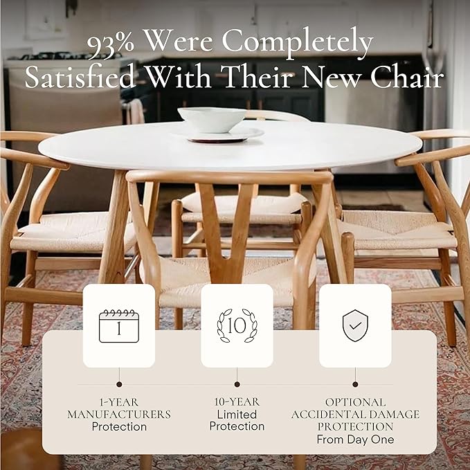 POLY &amp; BARK Weave Mid Century Modern Dining Chairs - Set of 2, Natural