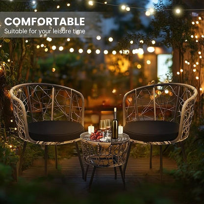 Kromax 3 Piece Bistro Set in Black