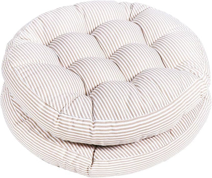 Tiita Striped Beige Round Inddoor/Outdoor Cushions - 2 pack, 22"