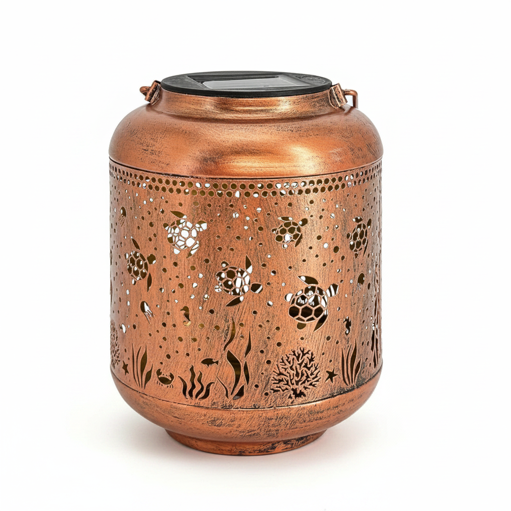 Sea Turtle Copper Solar Lantern