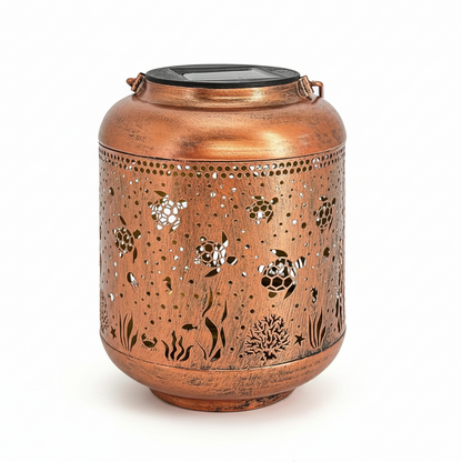 Sea Turtle Copper Solar Lantern