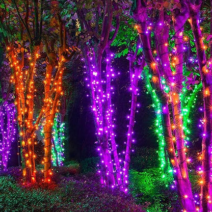100FT Connectable String Lights with 8 Lighting Modes - Orange