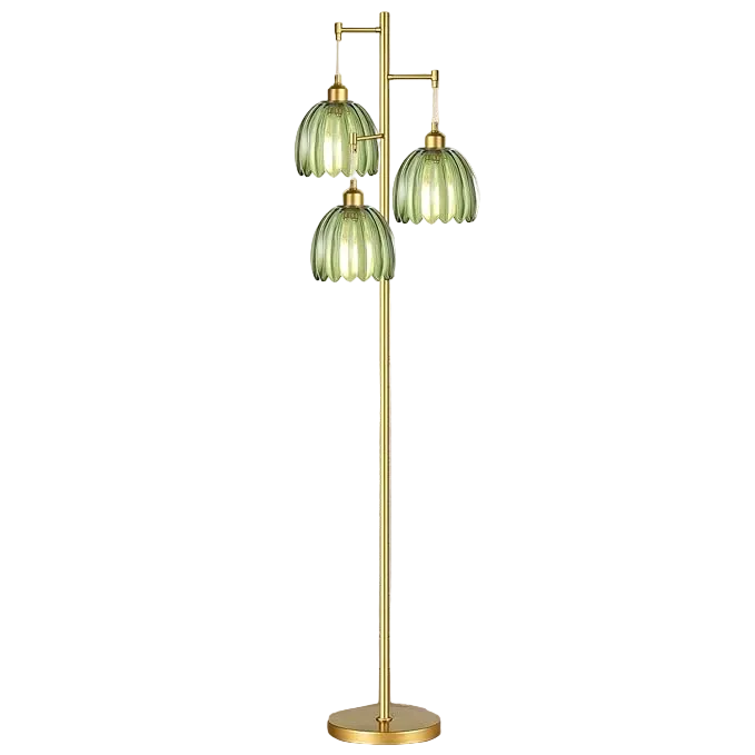 Vintage Style Green Glass Floor Lamp