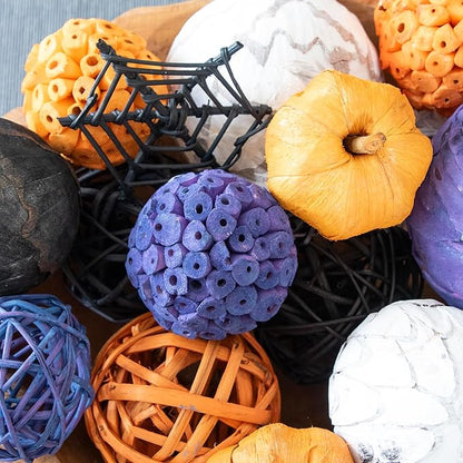 Decorative Halloween Vase Filler - Black/Purple/Orange