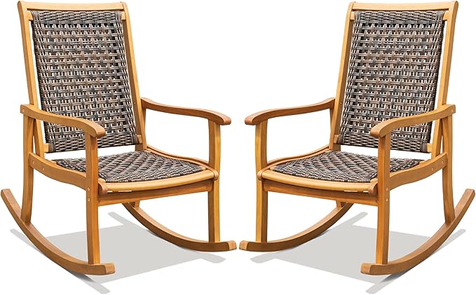 Idzo Wicker Rocking Chairs - 2 Piece Set