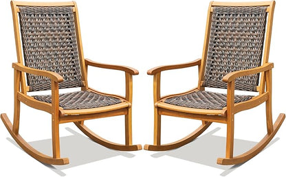 Idzo Wicker Rocking Chairs - 2 Piece Set
