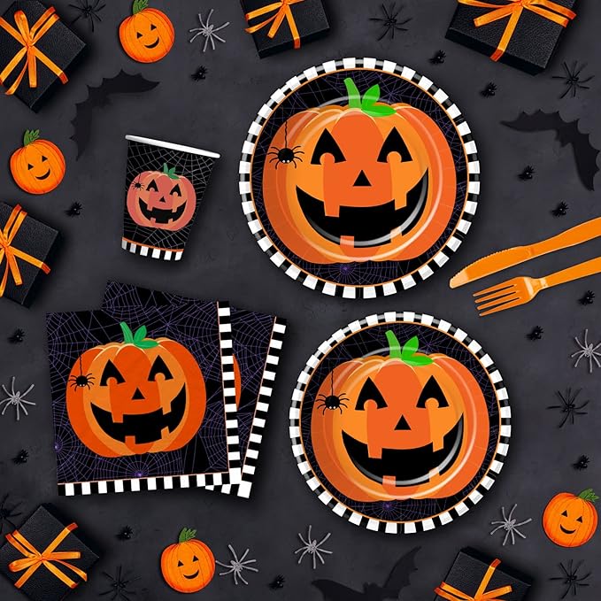 Halloween Party Tableware Set - Supplies for 24 People