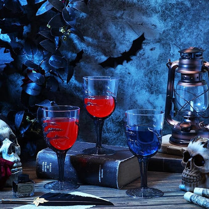 Set of 12 Halloween Skeleton Hand Goblets - 12oz Heavy-Duty Plastic