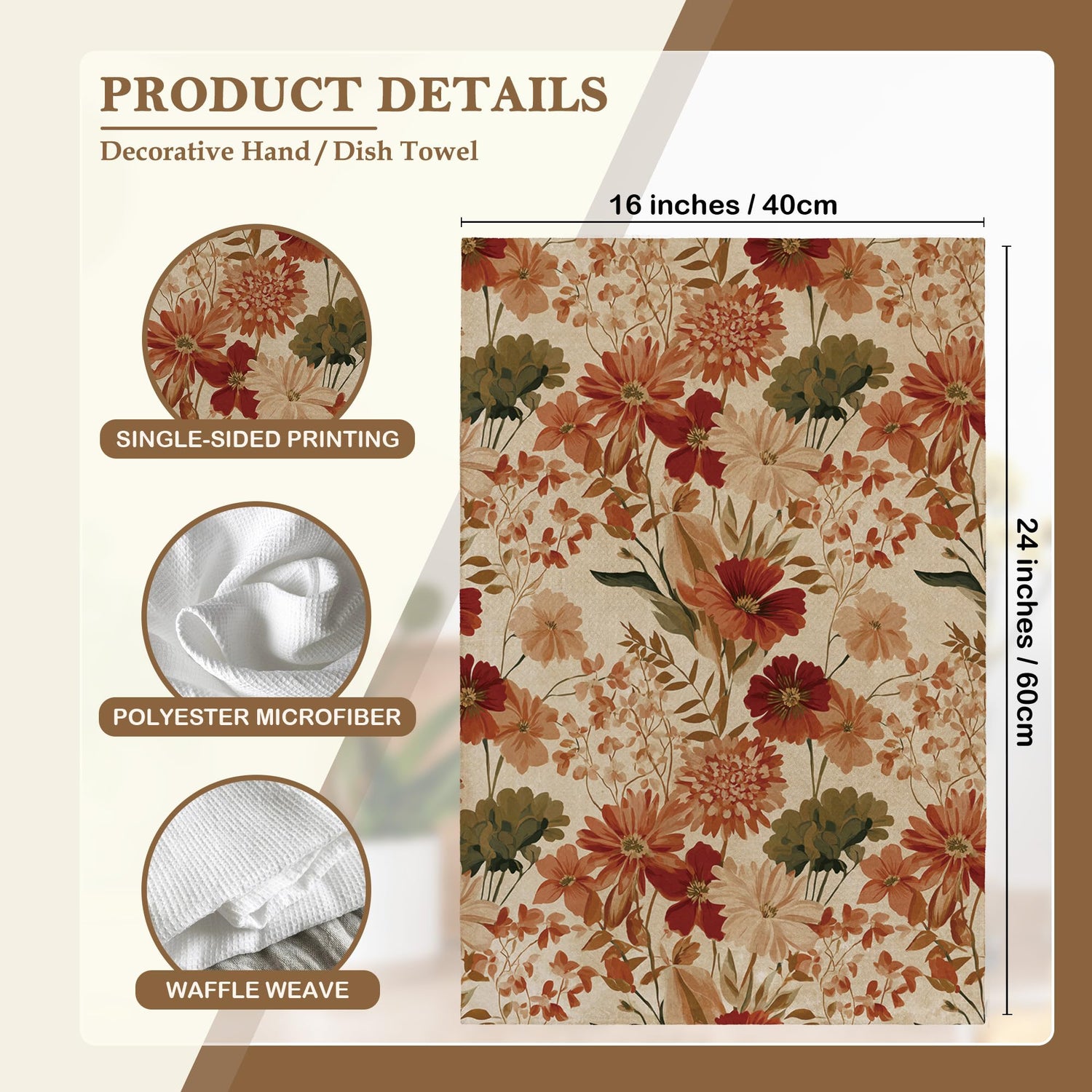 Vintage Fall Oak Leaf Kitchen Towels - Set of 2