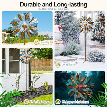 87 Inch Extra Large Wind Spinner - Feather Design