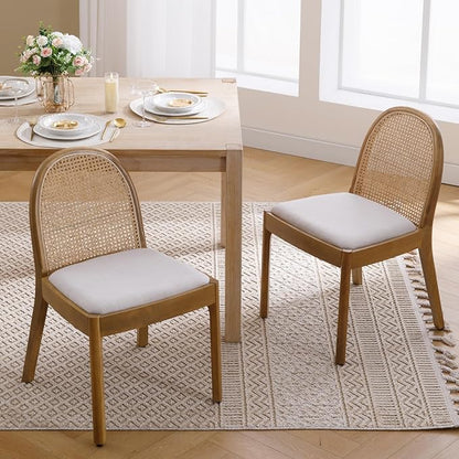 Mid Century Rattain Dining Chairs - Set of 6