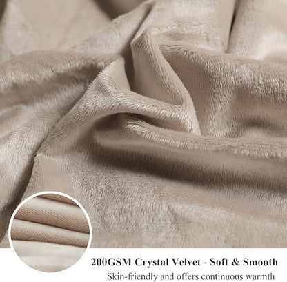 Luxury Faux Fur Super Soft Throw Blanket in Khaki - 50x60