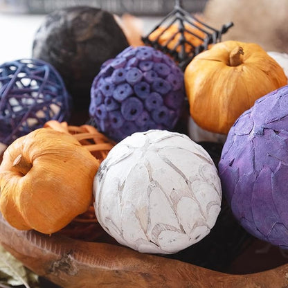 Decorative Halloween Vase Filler - Black/Purple/Orange