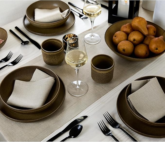 100% Pure Linen Table Runner - 14 x 36 Inch, Natural