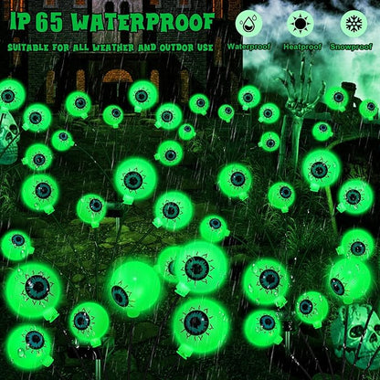 Set of 4 24-light LED Spooky Eyeball Lights - Outdoor/Waterproof