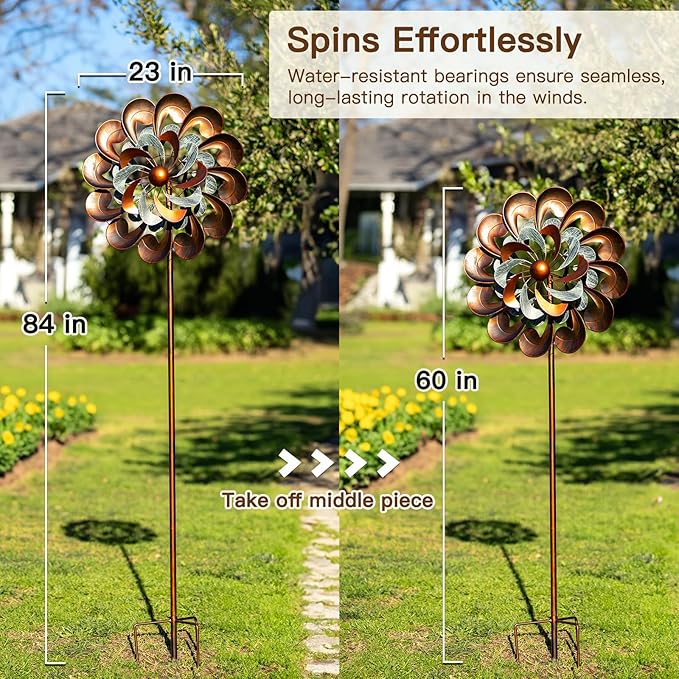 84 inch Copper Wind Sculpture/Spinner