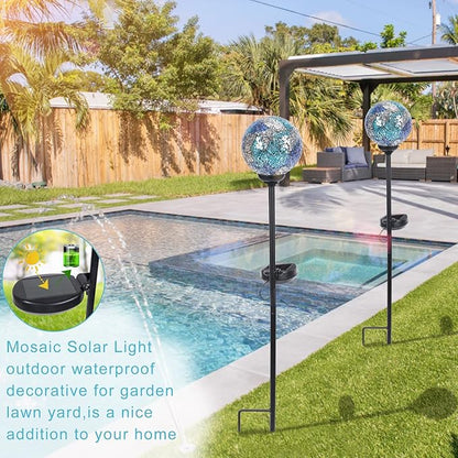 Waterproof LED Mosaic Solar Light - 2 Pack