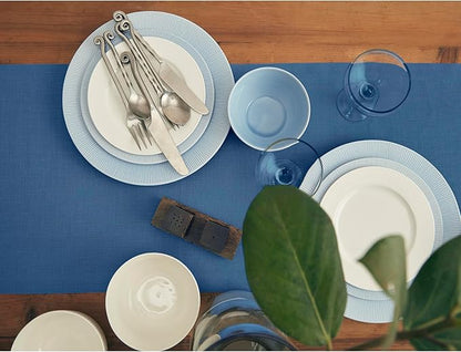 100% Pure Linen Indigo Blue Table Runner - 14 x 90 Inch